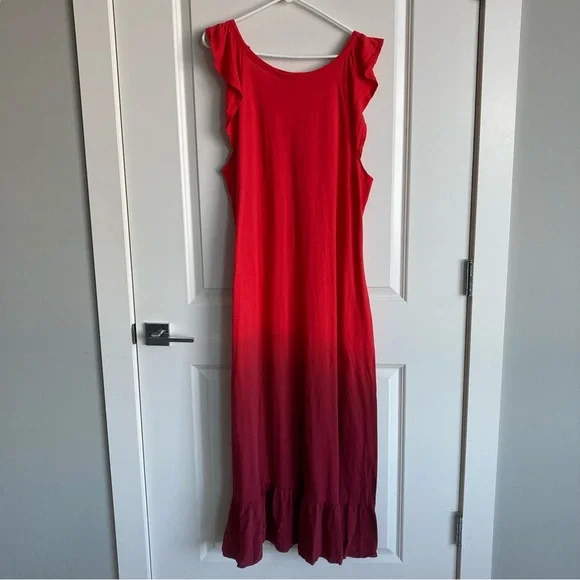 strapless open back dress Navy & Pink Ombre Maxi Dress – Xandra Swimwear, LLC main image 1